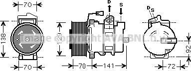 Prasco MEAK250 компрессор, кондиционер на MERCEDES-BENZ ACTROS MP2 / MP3