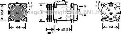 Prasco MNAK047 компрессор, кондиционер на MAN F 2000