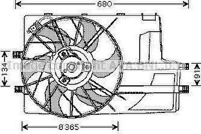 Prasco MS7511 вентилятор, охлаждение двигателя на MERCEDES-BENZ A-CLASS (W168)