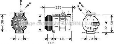 Prasco MSAK369 компрессор, кондиционер на MERCEDES-BENZ SPRINTER 4-t фургон (904)