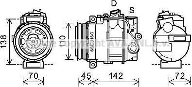 Prasco MSK614 компрессор, кондиционер на MERCEDES-BENZ E-CLASS (W211)