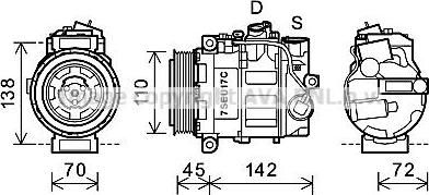 Prasco MSK615 компрессор, кондиционер на MERCEDES-BENZ C-CLASS купе (CL203)