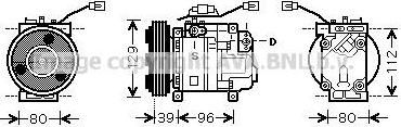 Prasco MZK200 компрессор, кондиционер на MAZDA 323 F V (BA)