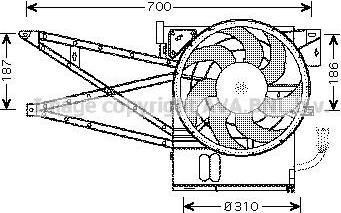 Prasco OL7515 вентилятор, охлаждение двигателя на OPEL VECTRA B (36_)