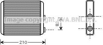 Prasco OLA6353 теплообменник, отопление салона на OPEL MERIVA