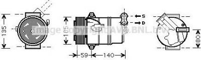 Prasco OLAK446 компрессор, кондиционер на OPEL ASTRA H (L48)