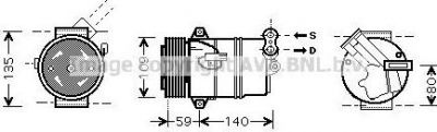 Prasco OLK446 компрессор, кондиционер на OPEL ASTRA H (L48)