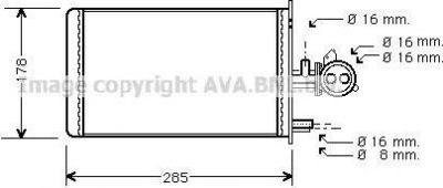 Prasco PE6173 теплообменник, отопление салона на FIAT DUCATO фургон (290)