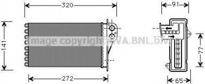 Prasco PE6199 теплообменник, отопление салона на PEUGEOT 206 SW (2E/K)