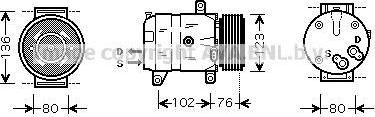 Prasco RTAK069 компрессор, кондиционер на RENAULT SCЙNIC I (JA0/1_)