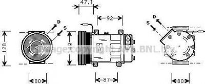 Prasco RTK106 компрессор, кондиционер на RENAULT ESPACE III (JE0_)