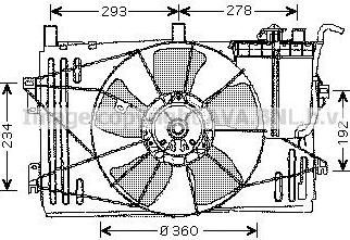 Prasco TO7508 вентилятор, охлаждение двигателя на TOYOTA COROLLA Verso (ZDE12_, CDE12_)