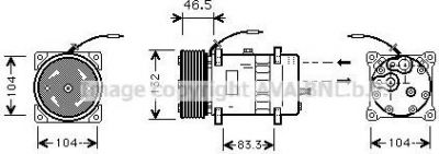 Prasco VLAK037 компрессор, кондиционер на VOLVO FH 16