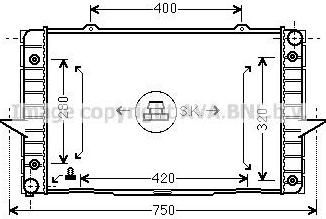 Prasco VO2093 радиатор, охлаждение двигателя на VOLVO V70 I (LV)