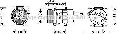 Prasco VOK113 компрессор, кондиционер на VOLVO S40 I (VS)