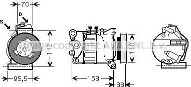 Prasco VOK143 компрессор, кондиционер на VOLVO V70 III (BW)
