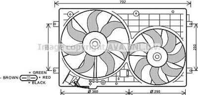 Prasco VW7528 вентилятор, охлаждение двигателя на SKODA OCTAVIA (1Z3)