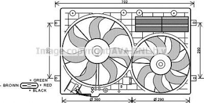 Prasco VW7529 вентилятор, охлаждение двигателя на VW PASSAT (3C2)