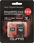 Карта памяти QUMO, Secure Digital Micro 64Gb, SDXC, class 10