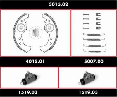 Remsa 3015.02 комплект тормозов, барабанный тормозной механизм на FIAT UNO (146A/E)