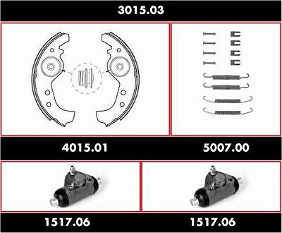 Remsa 3015.03 комплект тормозов, барабанный тормозной механизм на FIAT RITMO II (138A)