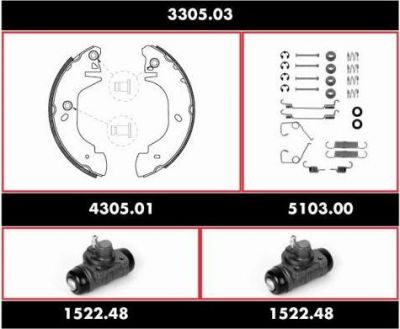 Remsa 3305.03 комплект тормозов, барабанный тормозной механизм на FORD TRANSIT c бортовой платформой/ходовая часть (E_ _)