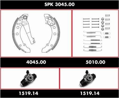 Remsa SPK 3045.00 комплект тормозов, барабанный тормозной механизм на VW POLO купе (86C, 80)