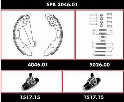 Remsa SPK 3046.01 комплект тормозов, барабанный тормозной механизм на VW POLO CLASSIC (6KV2)