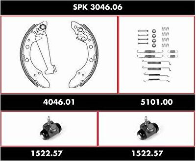 Remsa SPK 3046.06 комплект тормозов, барабанный тормозной механизм на SKODA FELICIA II (6U1)