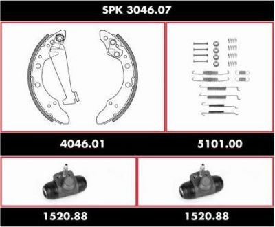 Remsa SPK 3046.07 комплект тормозов, барабанный тормозной механизм на SKODA FELICIA I (6U1)