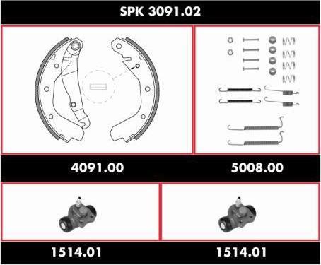 Remsa SPK 3091.02 комплект тормозов, барабанный тормозной механизм на OPEL KADETT E Наклонная задняя часть (33_, 34_, 43_, 44_)