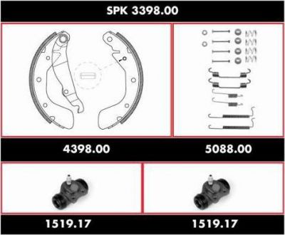 Remsa SPK 3398.00 комплект тормозов, барабанный тормозной механизм на OPEL ASTRA F Наклонная задняя часть (53_, 54_, 58_, 59_)