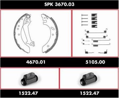 Remsa SPK 3670.03 комплект тормозов, барабанный тормозной механизм на FORD ESCORT VII седан (GAL, AFL)