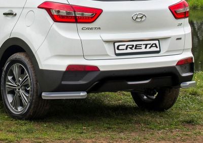 RIVAL RIVAL R.2310.006 Защита заднего бампера d57 уголки + комплект крепежа, RIVAL, Hyundai Creta 2016- (R.2310.006)