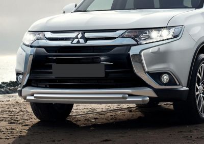RIVAL RIVAL R.4010.002 Защита переднего бампера d57+d42 + комплект крепежа, RIVAL, Mitsubishi Outlander 2015- (R.4010.002)