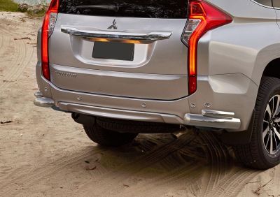 RIVAL RIVAL R.4012.007 Защита заднего бампера d76+d42 уголки + комплект крепежа, RIVAL, Mitsubishi Pajero Sport 2016- (R.4012.007)