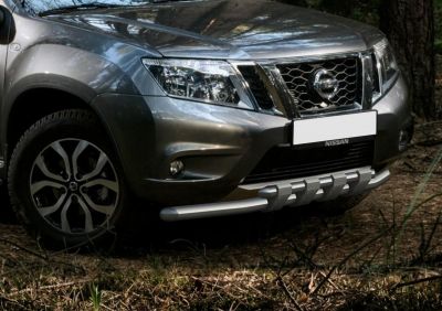 RIVAL RIVAL R.4119.001 Защита переднего бампера d57+d42 с профильной защитой картера + комплект крепежа, RIVAL, Nissan Terr (R.4119.001)