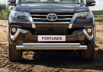 RIVAL RIVAL R.5720.001 Защита переднего бампера d76+d57 + комплект крепежа, Rival, Toyota Fortuner 2017- (R.5720.001)