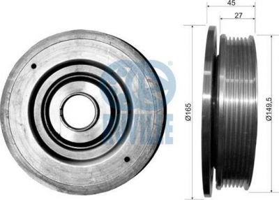 Ruville 515513 ременный шкив, коленчатый вал на RENAULT MASTER II фургон (FD)