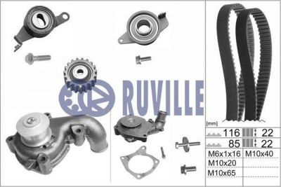 Ruville 55214701 водяной насос + комплект зубчатого ремня на FORD ESCORT VII седан (GAL, AFL)