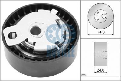 RUVILLE Ролик ремня ГРМ FORD FOCUS I/II/MONDEO IV/TRANSIT 1.8D натяжной (1113174, 55239)