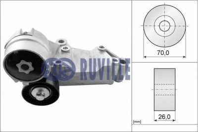 RUVILLE Ролик натяжной поликлинового ременя FORD FOCUS (DAW, DBW) 1.8 TDCi (1113611, 55260)