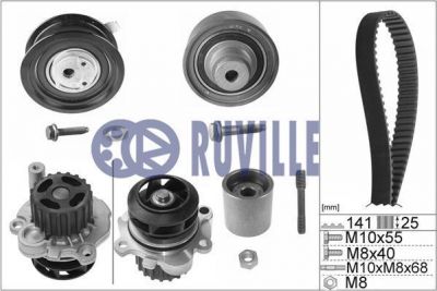 Ruville 55491731 водяной насос + комплект зубчатого ремня на VW POLO Variant (6KV5)