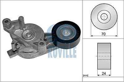 RUVILLE Натяжитель ремня приводного VAG 1.8D/2.0D 03- (03G903315A, 55777)