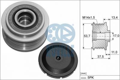 Ruville 56045 механизм свободного хода генератора на FIAT PUNTO (199)