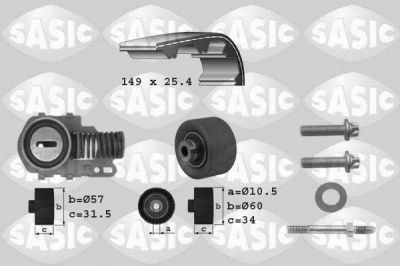 Sasic 1750004 комплект ремня грм на PEUGEOT 605 (6B)