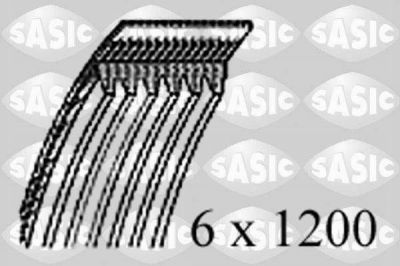 SASIC Ремень приводной поликлиновый 6PK1200, RENAULT Logan/ Sandero/ Duster 1.6, 1.5 Dci (8200821813, 1770049)