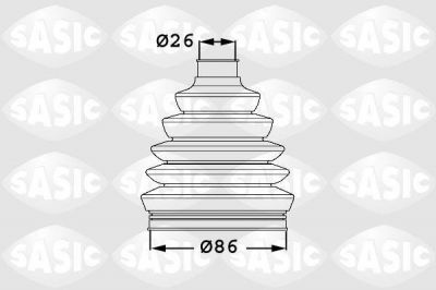 SASIC Пыльник ШРУСа наруж.ком/кт VW PASSAT (3B3) 1.6 96-00, A4 95-00, A6 1.8T 97-05 (3B0498203A, 1906041)