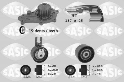 Sasic 3900014 водяной насос + комплект зубчатого ремня на PEUGEOT 308 (4A_, 4C_)