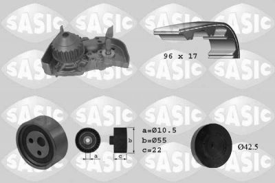 Sasic 3904023 водяной насос + комплект зубчатого ремня на RENAULT MEGANE I (BA0/1_)